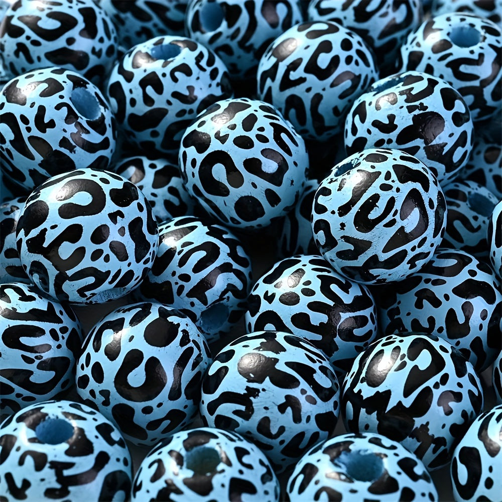 Leopard Print Wooden Beads