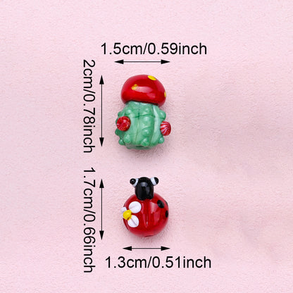 Bohemian Glass Beetle Flower Beads
