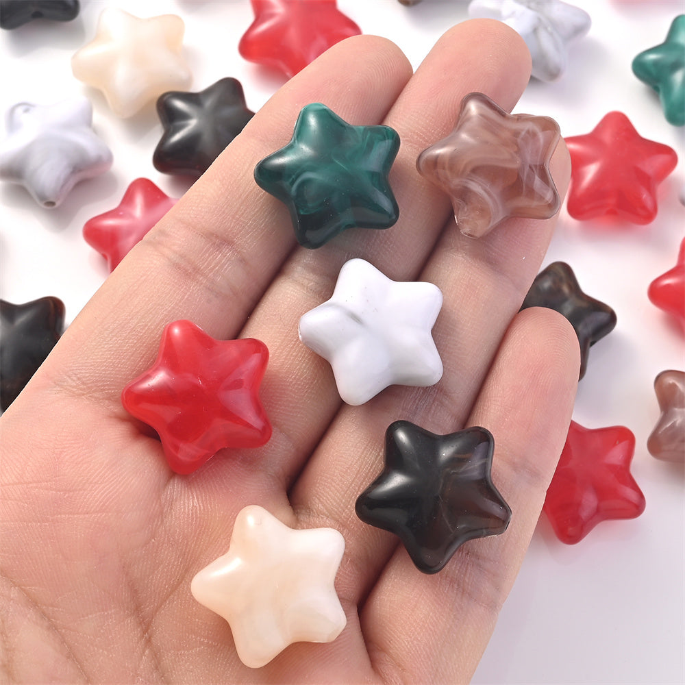 20pcs 20x20mm Star-Shaped Acrylic Beads