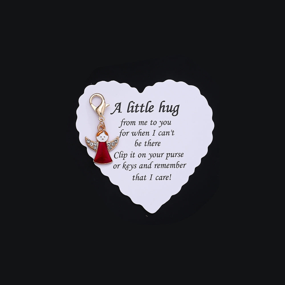 Red Angel Keychain with Thank You Card
