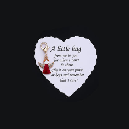 Red Angel Keychain with Thank You Card