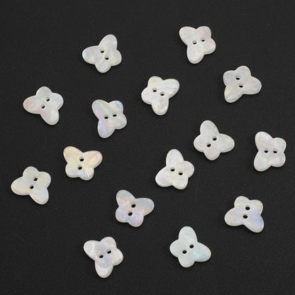 20PCS White AB Butterfly Resin Double-Hole Buttons