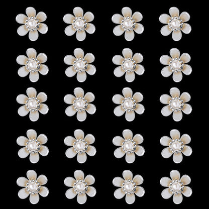 19-27 mm White Flower Acrylic Patches