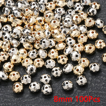 100PCS 8mm Faceted Ball Plastic Bead Set