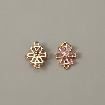 Glass Flower Rhinestone Connectors