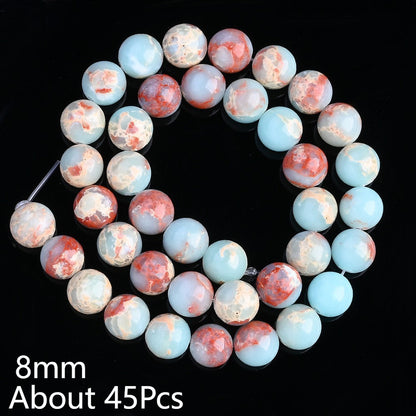 Light Blue Textured Round Beads