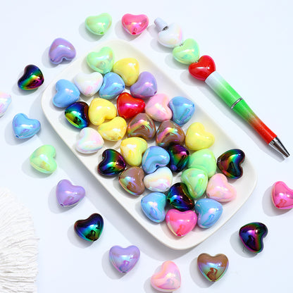 10pcs 19x22mm Cute Chubby Heart Acrylic Beads
