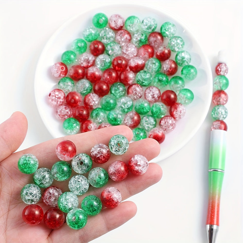 Christmas Cracked Acrylic Beads