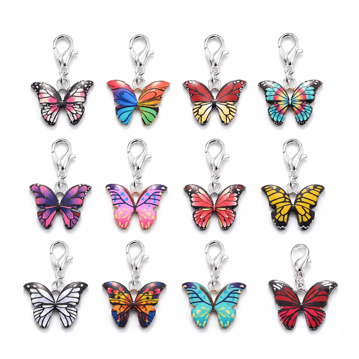 Butterfly Pendant Lobster Keychain Set