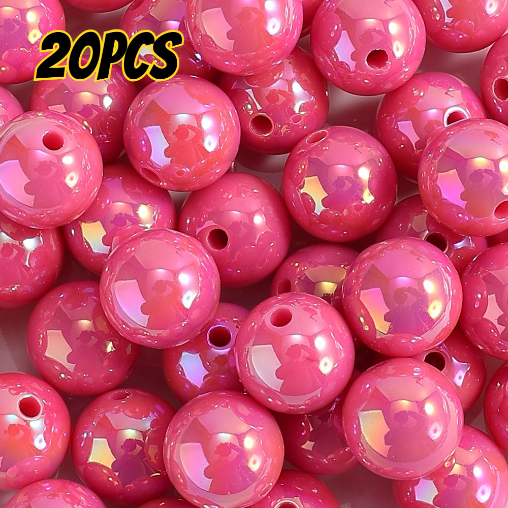 20pcs/set 16mm Shiny AB Color Round Acrylic Focal Beads