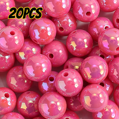 20pcs/set 16mm Shiny AB Color Round Acrylic Focal Beads
