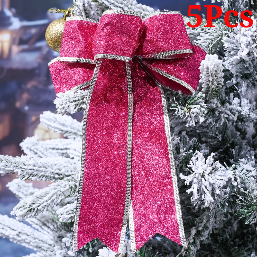 Colorful Glitter Christmas Ribbon Bows
