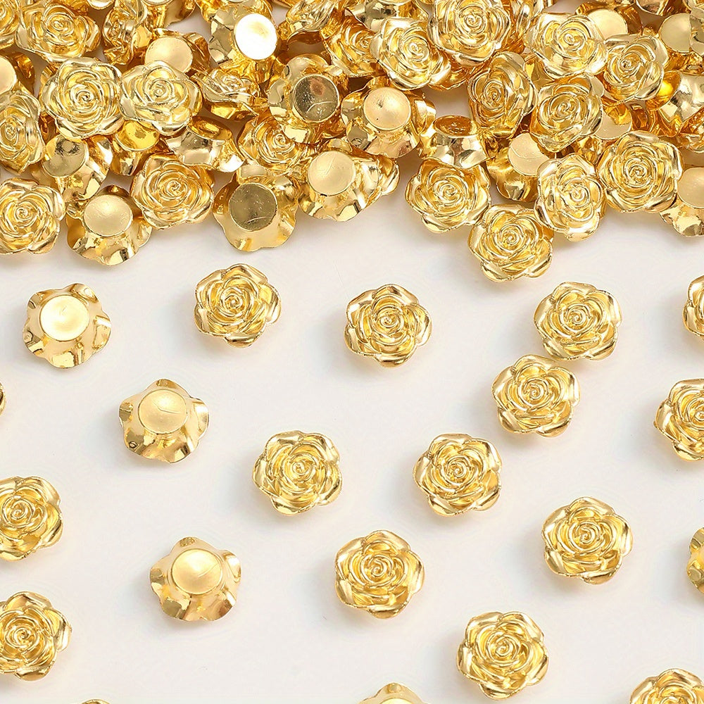 Gold Rose Resin Patches