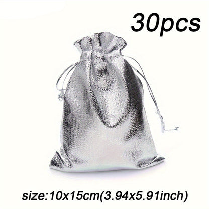30-Piece Gold & Silver Drawstring Jewelry Gift Bags