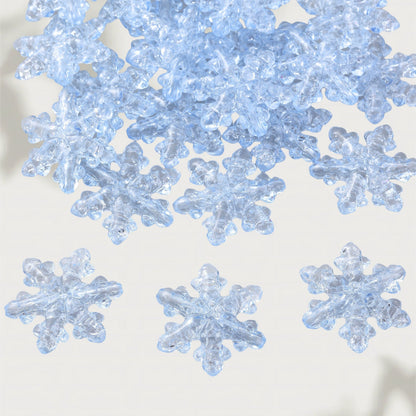 10PCS 27×31mm Snowflake Acrylic Spacer Bead Set