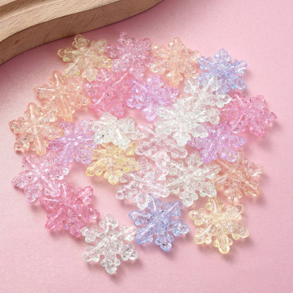 10PCS 27×31mm Snowflake Acrylic Spacer Bead Set