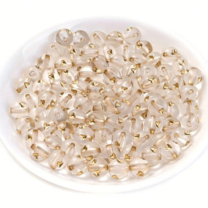 50pcs 12mm Clear Acrylic Heart Beads