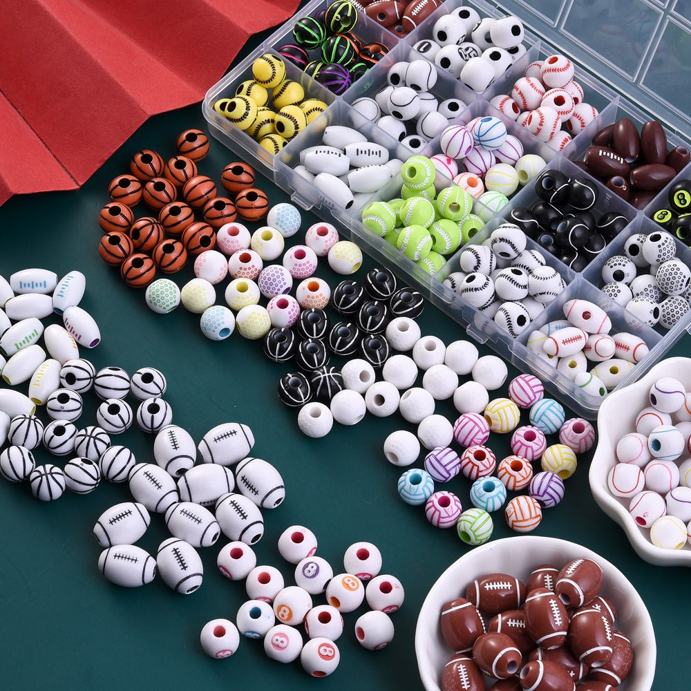 50pcs 39 Styles Mixed Sports Ball Beads
