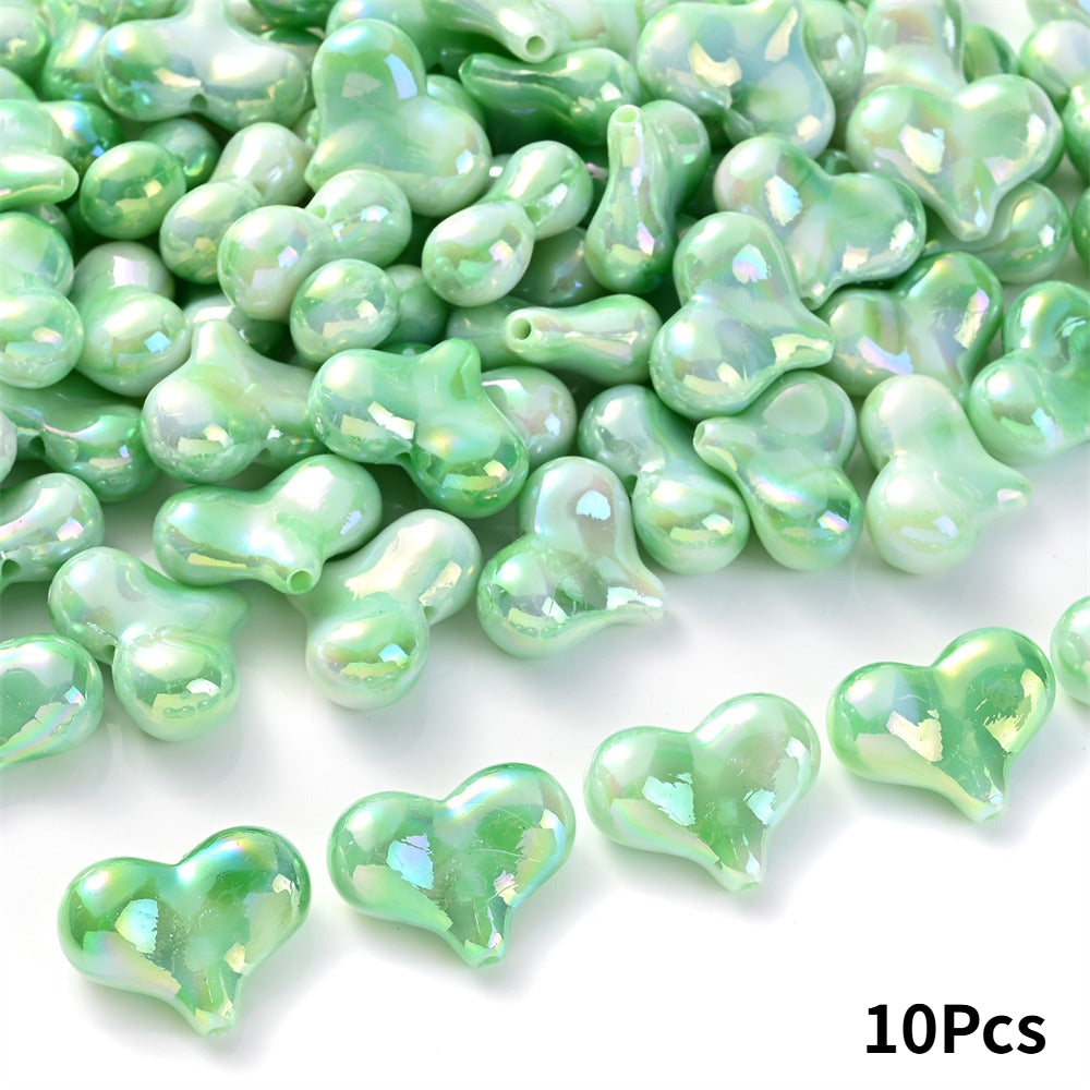 Acrylic AB Heart Beads