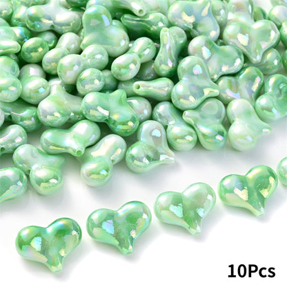 Acrylic AB Heart Beads