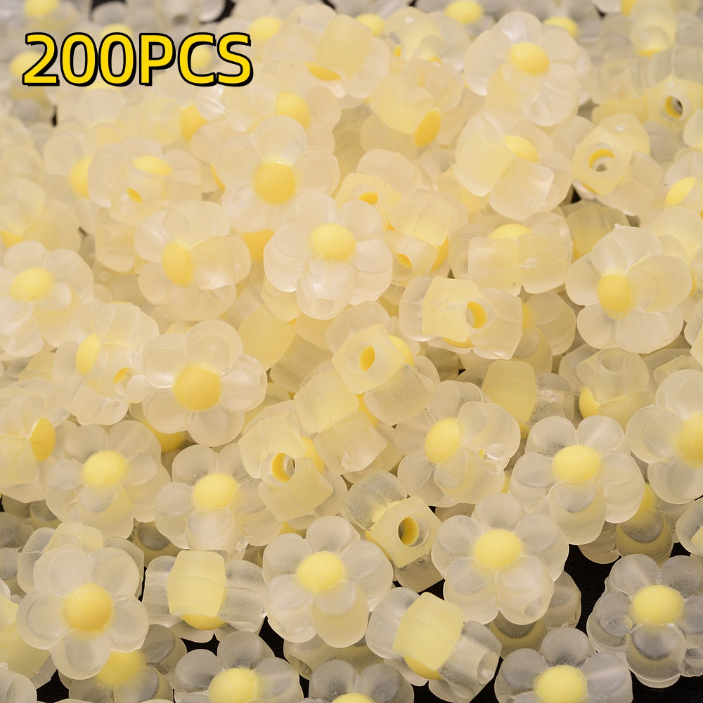 200pcs 13mm Matte Acrylic Sunflower Beads