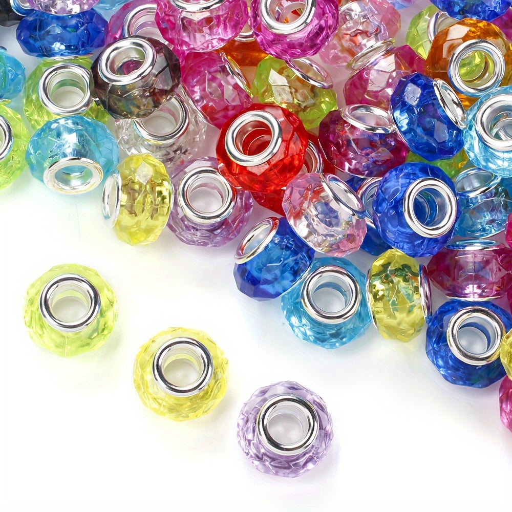 20PCS 15mm Transparent Multicolor Faceted Acrylic Bead Set