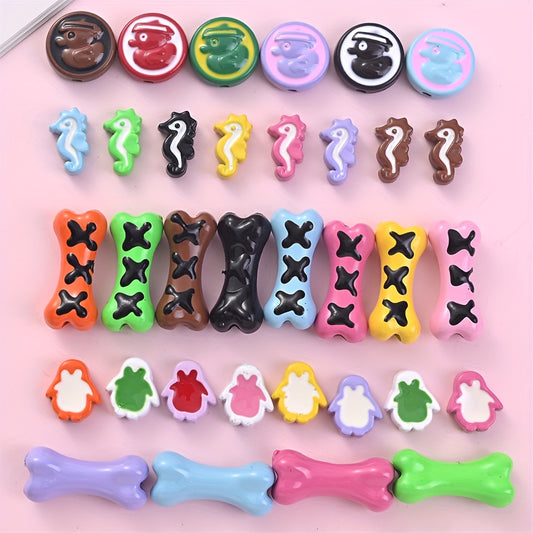 5/10pcs Cute Animal Alloy Beads
