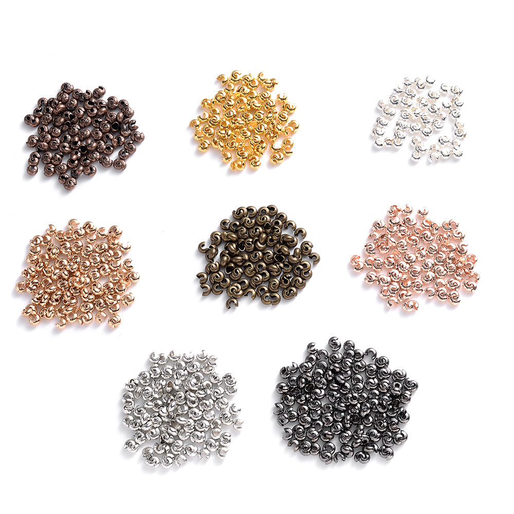 100pcs Copper Round Crimp Cover Beads