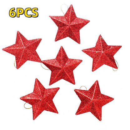 6-Piece Random Shiny Christmas Star Decorations