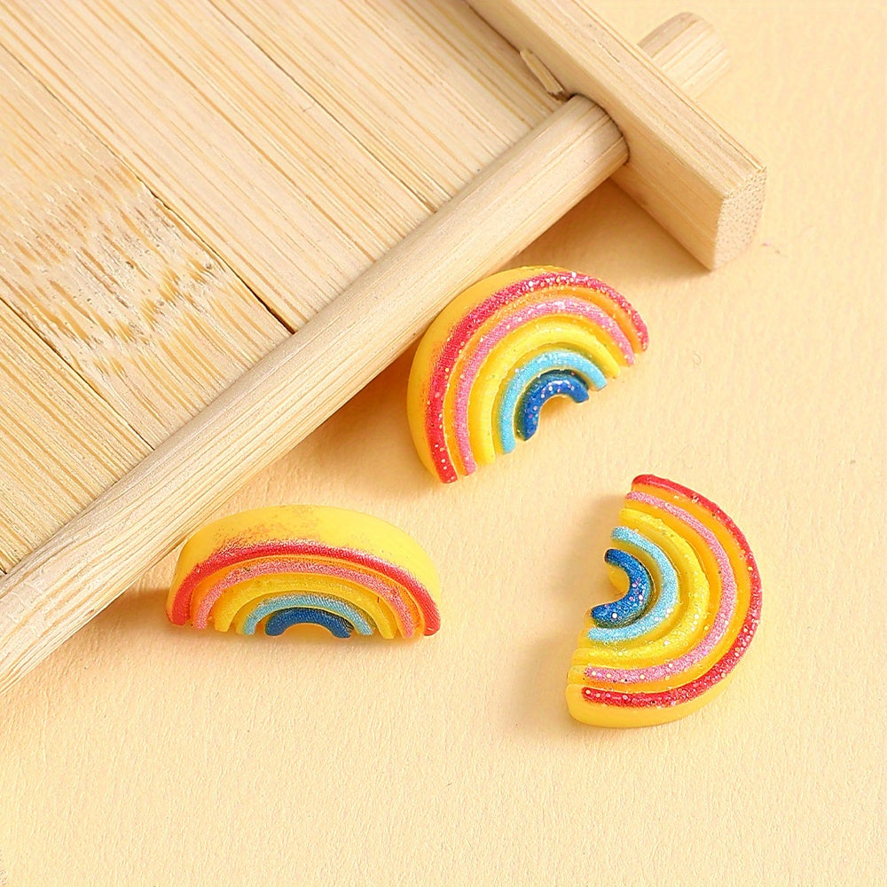 Rainbow Glitter Resin Patches