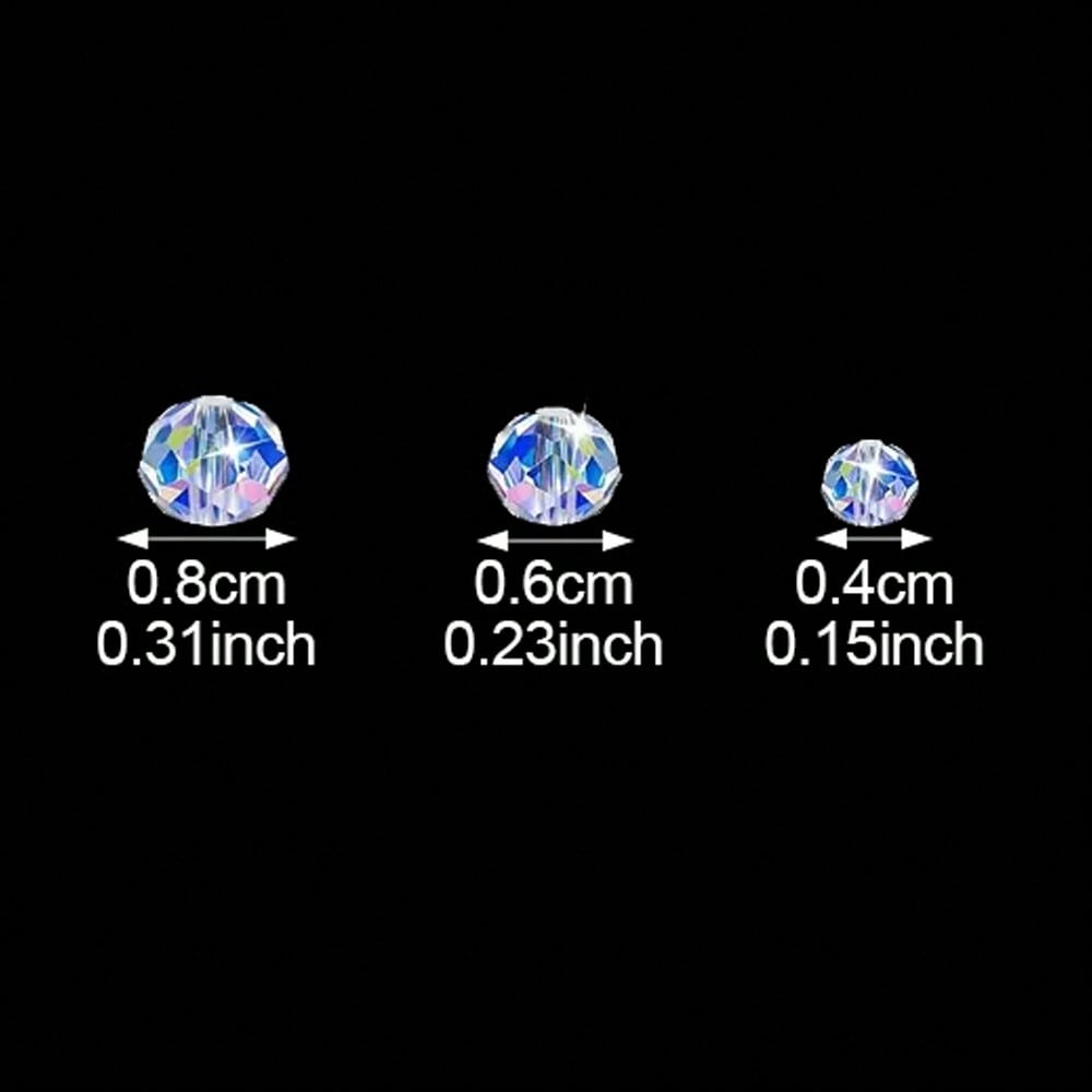 200/500pcs 4/6mm Transparent AB Faceted Glass Beads