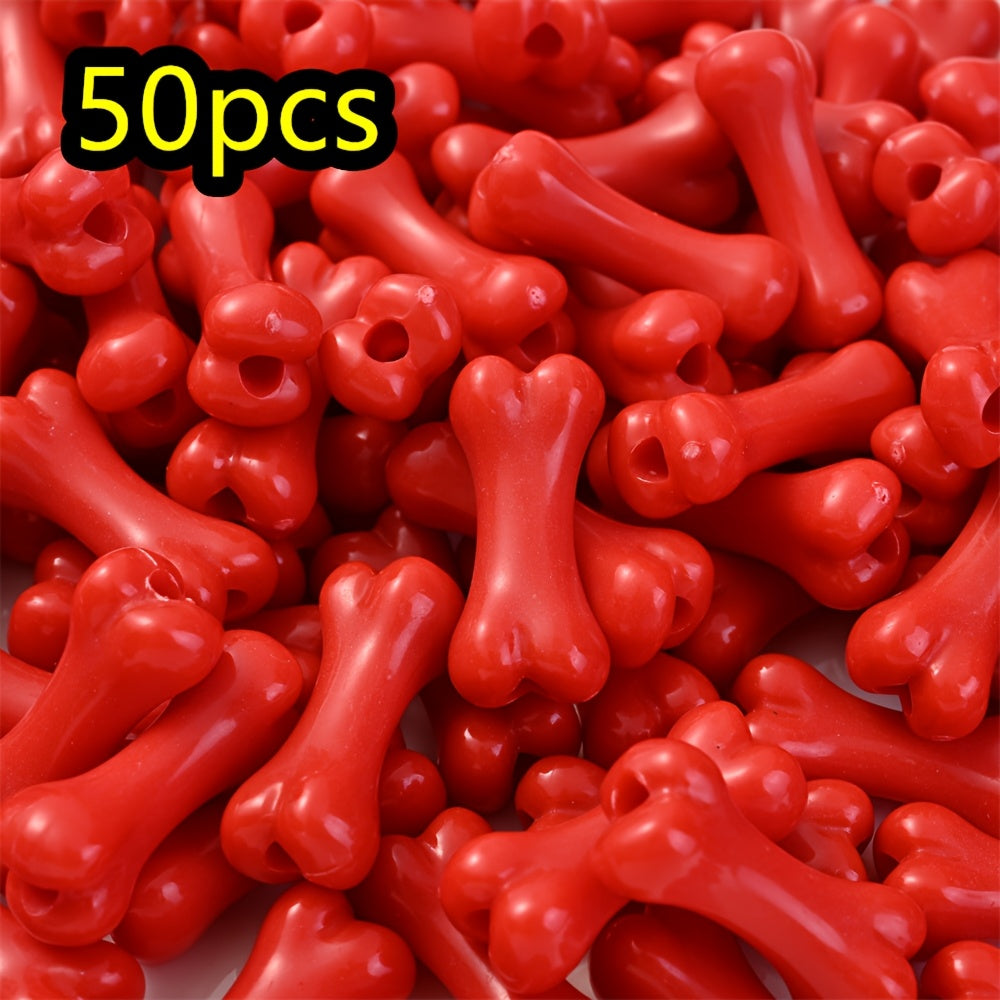 50pcs/set 9x20mm Colorful Bone-Shaped Acrylic Beads