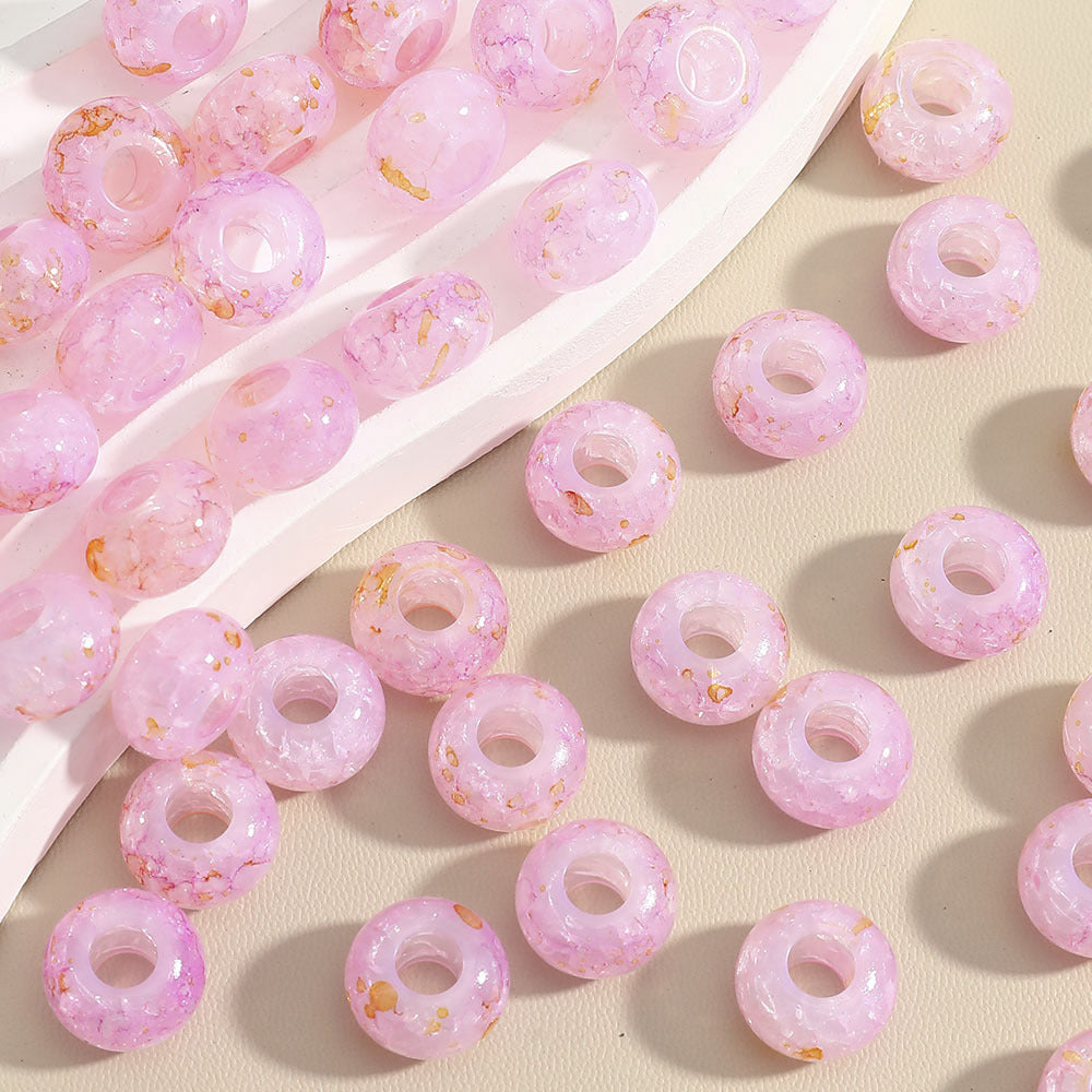 Ink Spatter Large Hole Acrylic Beads
