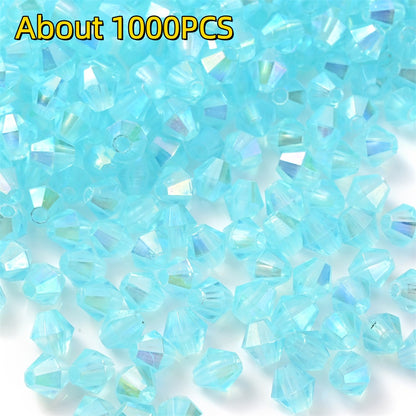 1000pcs 4mm Shiny Acrylic Faceted Beads