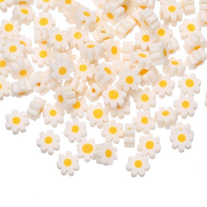 Pottery Daisy Flower Beads
