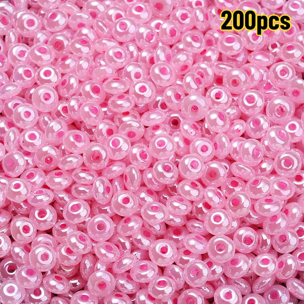200-Piece 5 mm Glossy Ice Cream Glass Beads