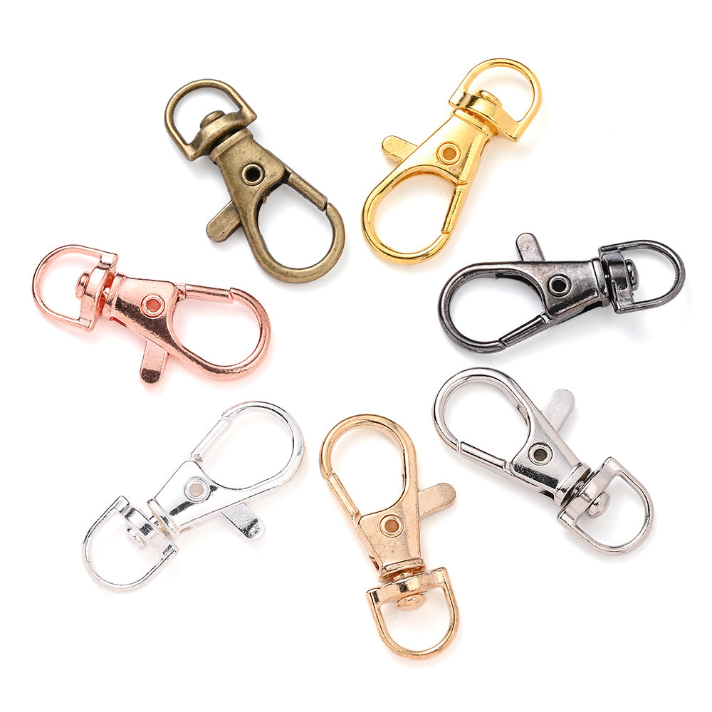 Mixed Color Zinc Alloy Swivel Lobster Clasp Hooks