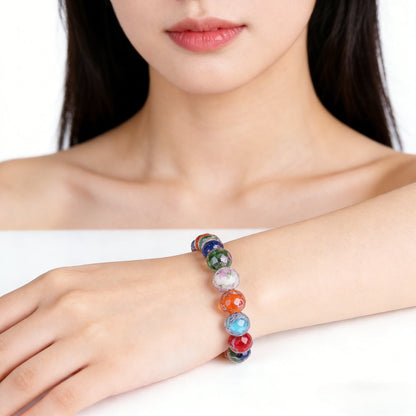 Faceted Rose Flower Glass Beads
