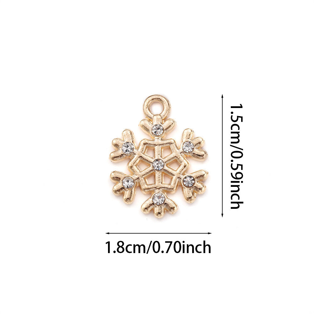 Christmas Rhinestone Snowflake Pendant Charms