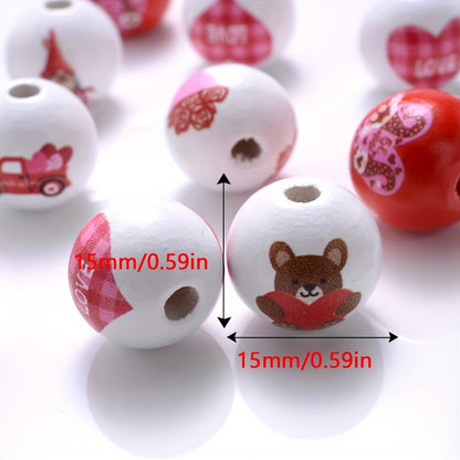 Love Bear Wooden Beads