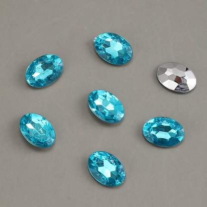 100pcs Oval Rhinestone Flat Back Acrylic Beads