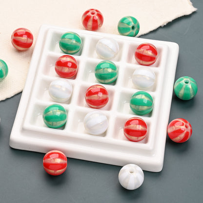 10pcs 16mm Christmas Design Acrylic Beads