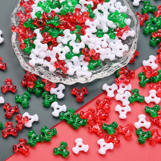 Christmas Acrylic Tri Beads