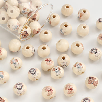 10pcs/set 16mm Dog Wooden Beads
