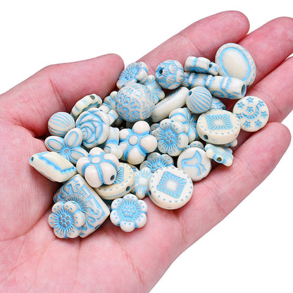 30g/bag Beige Blue Acrylic Decoration Beads