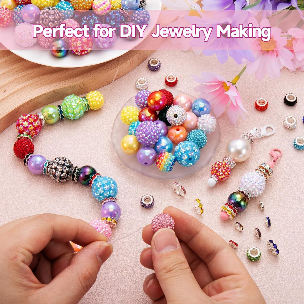 D-Shaped Beadable Keychain Kits