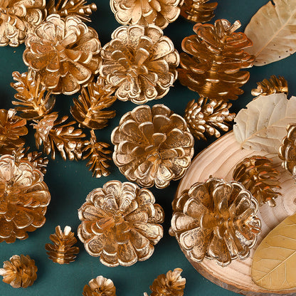 Golden Christmas Pine Cone Ornaments