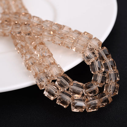 4mm Square Multi-faceted Czech Glass Cube Beads
