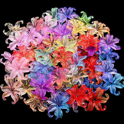 Transparent Gradient Iris Flower Beads