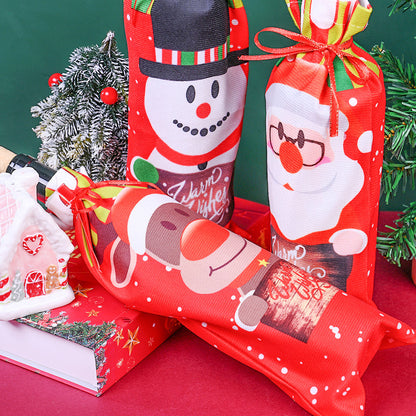 1/3PCS 13×32cm Christmas Character Wine Bottle Bag Set